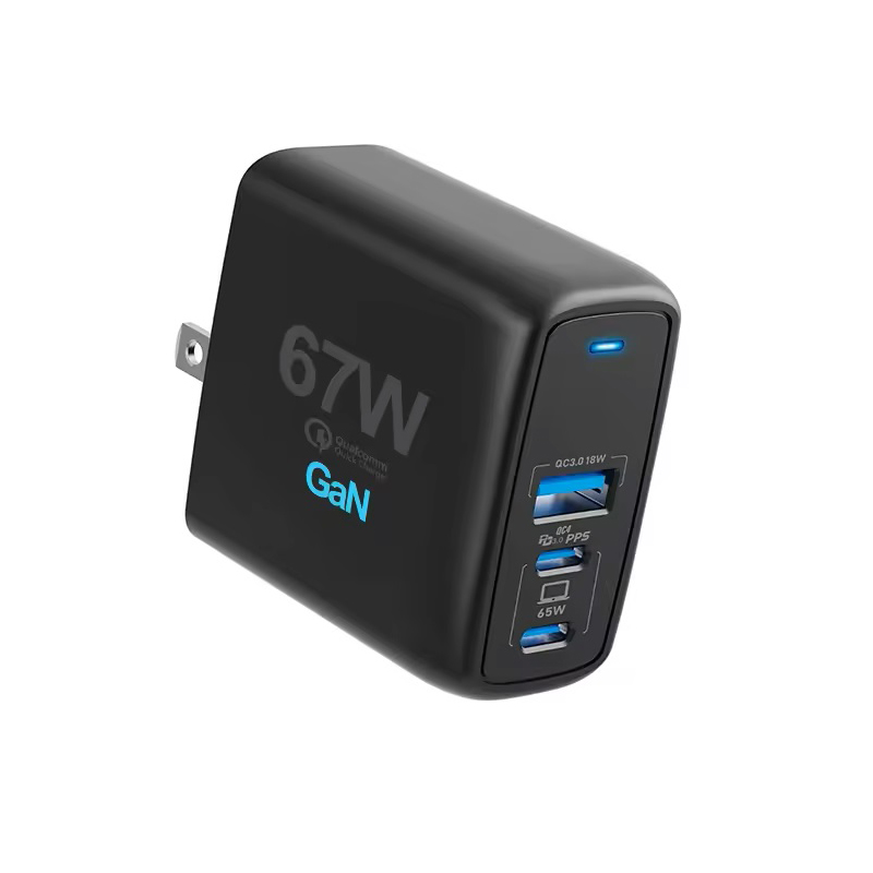 Sạc Nhanh Rewoda RWD065H 67W QC3.0 PPS GaN với 2 USB Type C và USB Type A