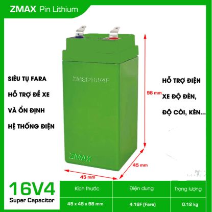 Siêu Tụ Điện Fara Hỗ Trợ Đề Xe và Ổn Định Hệ Thống Điện 16V 4.16F, ZMSC16V4F