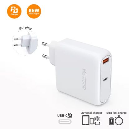 Sáº¡c Nhanh Rewoda RWD065E 65W QC3.0 PPS vá»›i USB Type-C vĂ  USB Type-A