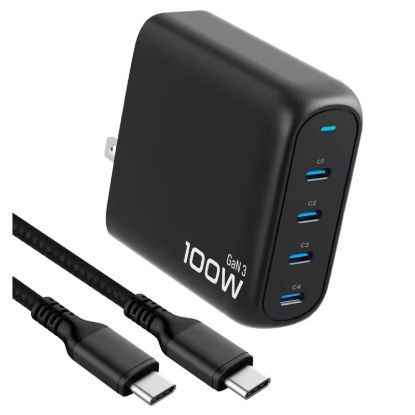Sáº¡c Nhanh Rewoda RWD100B 100W Gan III QC3.0 PPS 4 USB Type-C - mĂ u Ä‘en